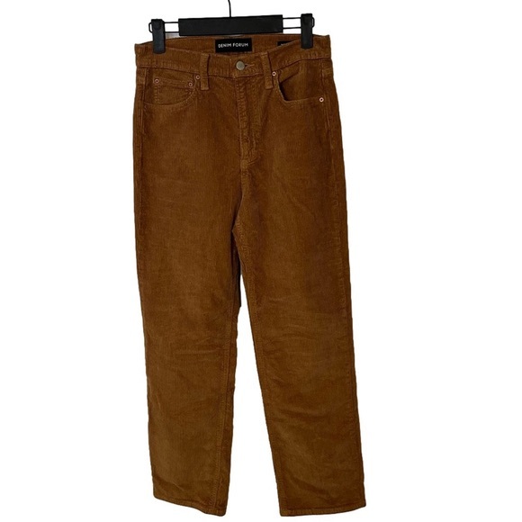 ARITZIA Denim Forum Arlington High Rise Straight Corduroy Pants Caramel Tan 27 - Picture 1 of 7